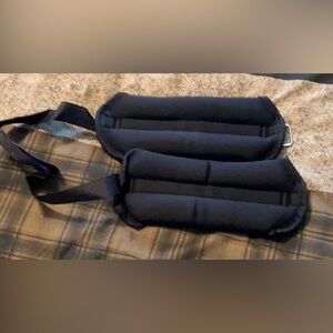 2-Black Adjustable Ankle Weights with Straps